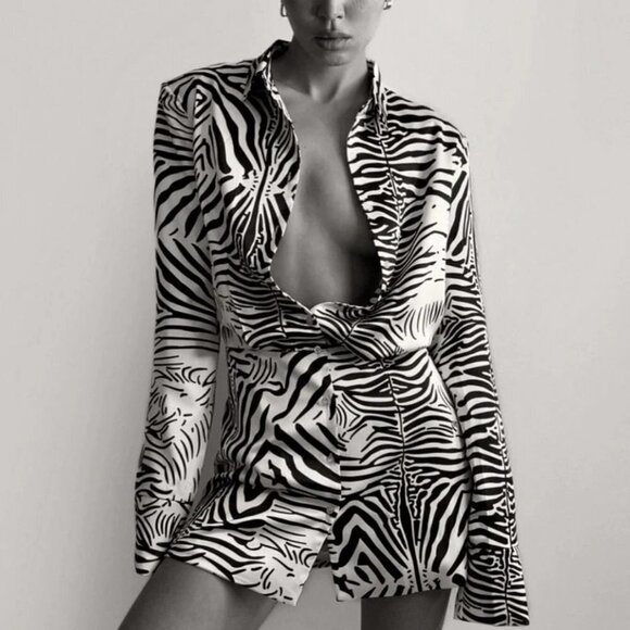 #8 NEW LIONESS MIRROR IMAGE MINI DRESS ZEBRA - Picture 7 of 7